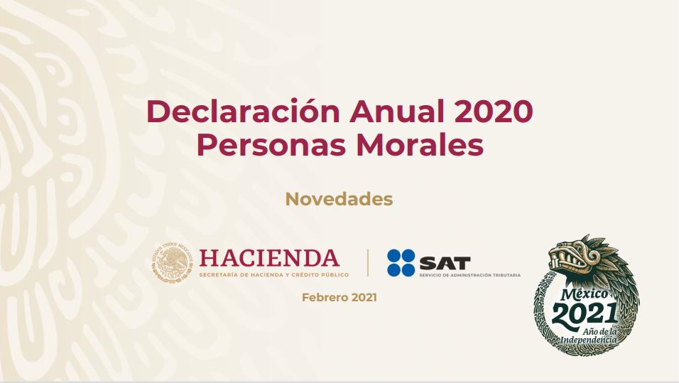 Declaración Anual 2020 Personas Morales Novedades