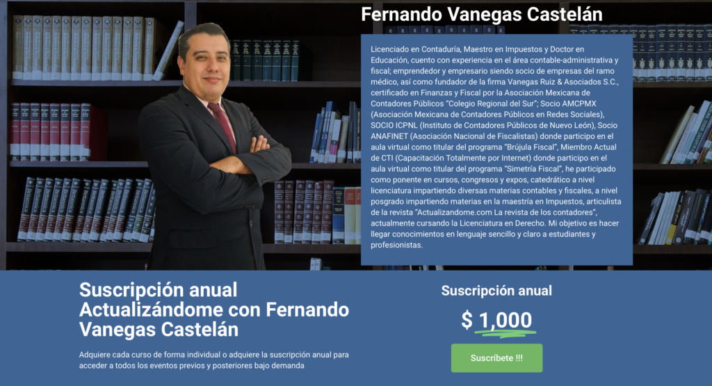 Suscripción anual Actualizándome con Fernando Vanegas Castelán